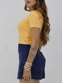 T-Shirt Malha Cropped