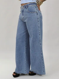 Calça Wide Leg Cós Baixo