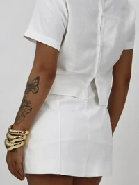 Shorts Saia Bordado Cordonê