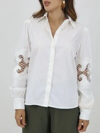 Camisa Rendas Mangas