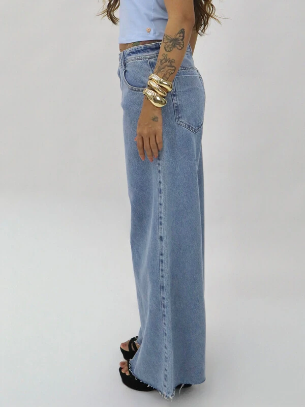 Calça Wide Leg Cós Baixo