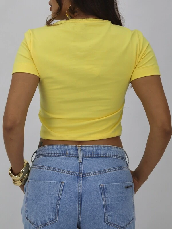 T-Shirt Malha Cropped