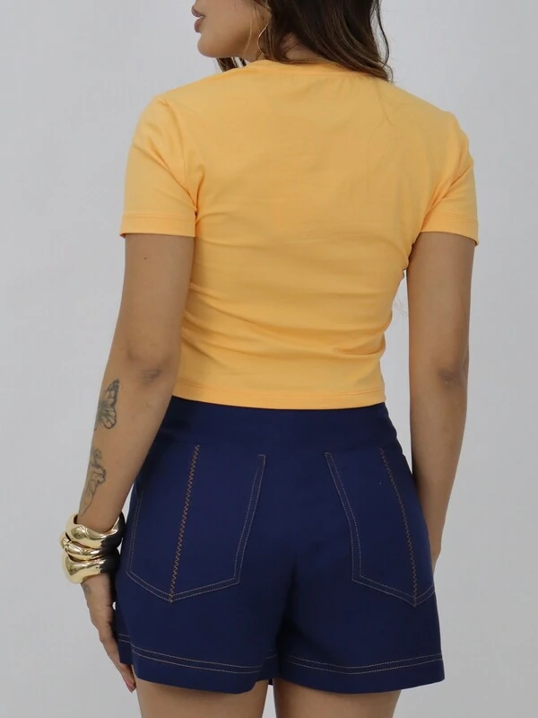 T-Shirt Malha Cropped