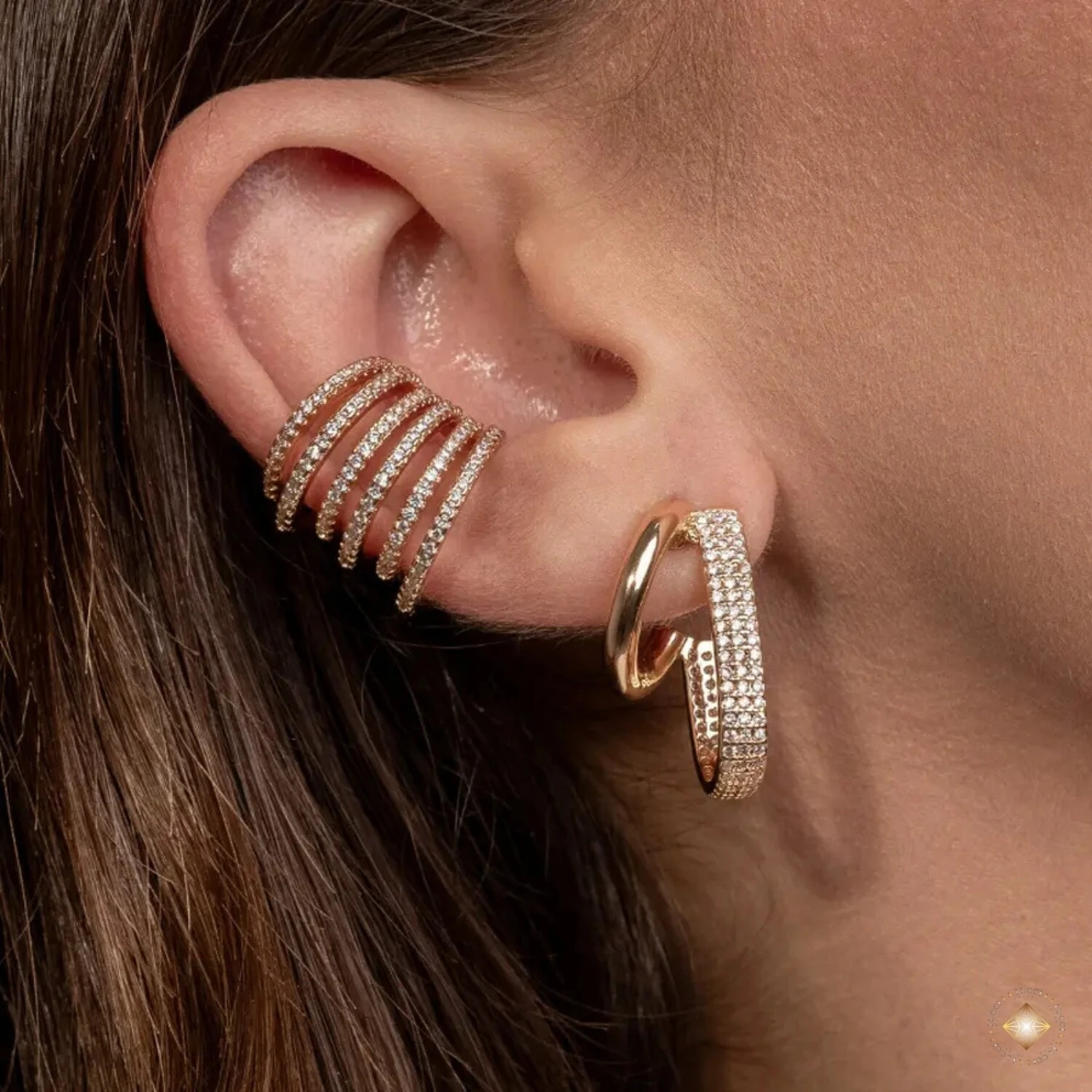 FotoBrinco Argola Dupla com Cravejado