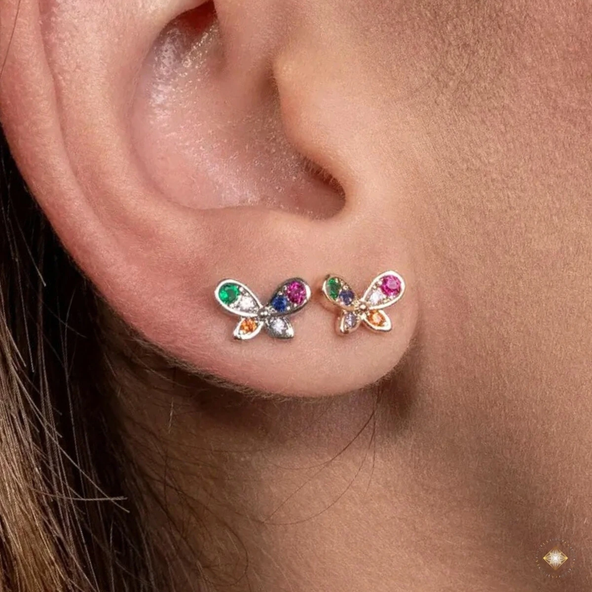 FotoDupla de Brincos Borboletinha Colorida