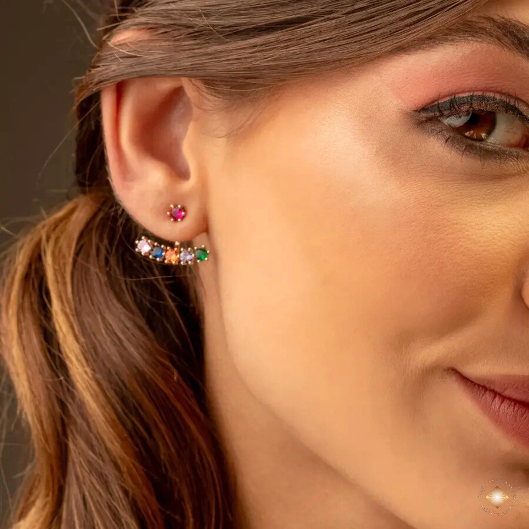 FotoBrinco Ear Jacket Ponto de Luz com Extensor de Pedras