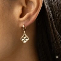 Argola com Pingente Trevo Diamantado