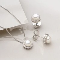 Conjunto de Pérola com Zircônias