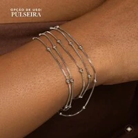 Colar Longo com Bolinhas - 3 em 1