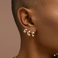 Trio de Argolas Lisas Abauladas