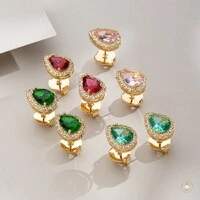 Brinco Gota com Zircônia Cores e Cravação