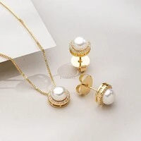 Conjunto de Pérola com Zircônias