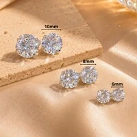 Trio de Brincos Solitário com Zircônia 4 Garras