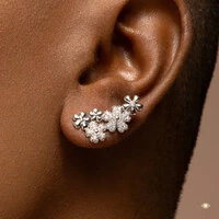 Earcuff Flores Cravejadas