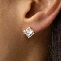 Conjunto Quadrado Cravejado com Zircônias