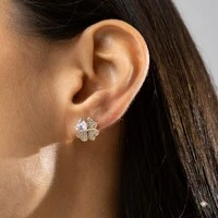 Conjunto Trevo de Quatro Folhas com Zircônias