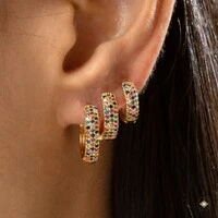 Trio de Argolas com Zircônias Coloridas