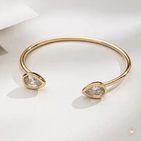 Bracelete Aberto Gotas de Zircônia