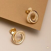 Brinco Elos Entrelaçados Liso e Cravejado