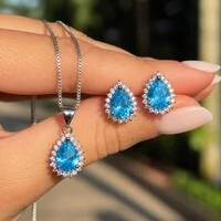 Conjunto Gota de Zircônia Colorida