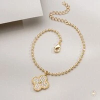Pulseira Trevo Cravejado com Zircônias