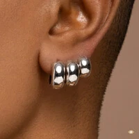 Trio de Argolas Lisas Abauladas