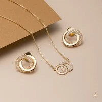 Conjunto Elos Entrelaçados Liso e Cravejado