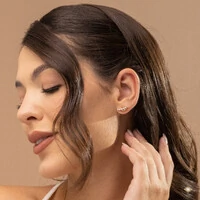 Brinco Mini Earcuff com Zircônias