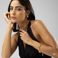 Pulseira Correntaria Elos Trançados