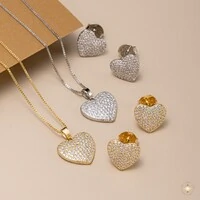 Conjunto Coração Cravejado