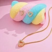 Conjunto Infantil Coração Cravejado com Zircônias
