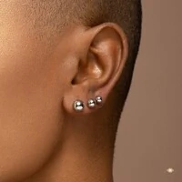 Trio de Brincos de Bolas