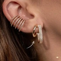 Brinco Argola Dupla com Cravejado