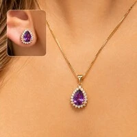 Conjunto Gota de Zircônia Colorida