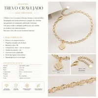 Pulseira Trevo Cravejado