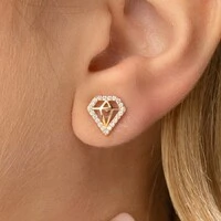 Brinco Diamante com Zircônias