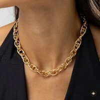 Colar Correntaria Elos Trançados