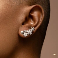 Earcuff Flores Cravejadas