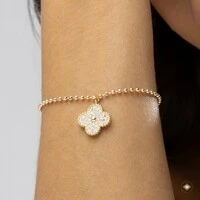 Pulseira Trevo Cravejado com Zircônias