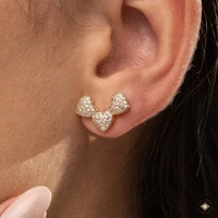 Earcuff Três Corações Cravejado