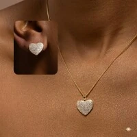 Conjunto Coração Cravejado