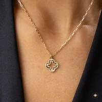 Conjunto Trevo Vazado Diamantado