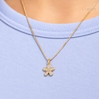 Conjunto Infantil Flor Cravejada com Zircônias