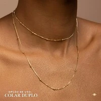 Colar Longo com Bolinhas - 3 em 1