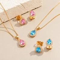 Conjunto Gota de Zircônia Colorida