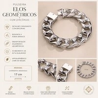 Pulseira Elos Quadrados com Zircônias