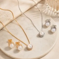 Conjunto de Pérola com Zircônias