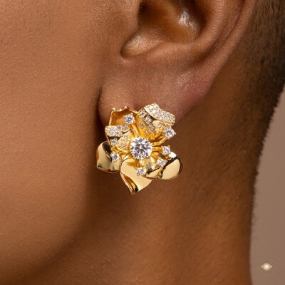 Foto Brinco Flor Lisa com Zircônias