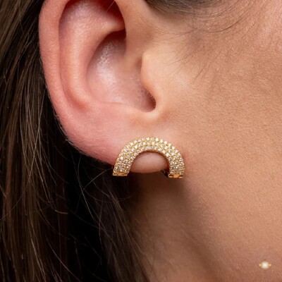 Foto Argola Curvada Cravejada