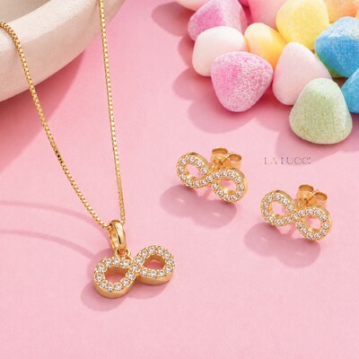 Foto Conjunto Infantil Infinito Cravejado com Zircônias